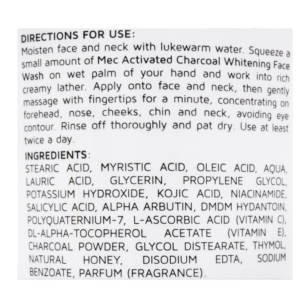 Mec Whitening Face Wash Activated Charcoal