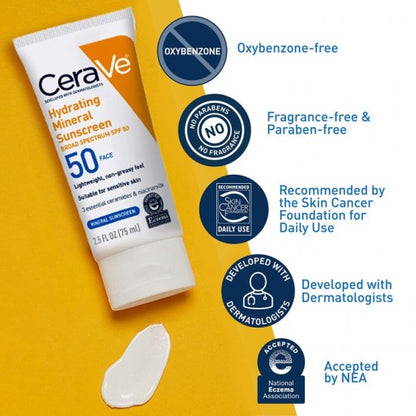 CeraVe Hydrating Mineral Sunscreen SPF 50